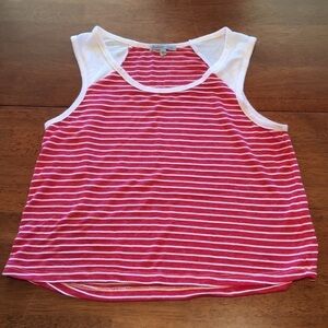 Charlotte Russe crop tank top. Red white stripes S